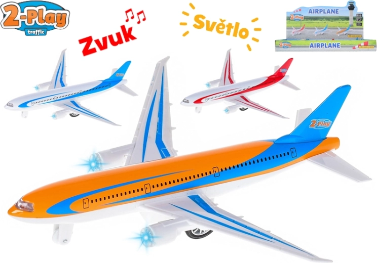 Metall-Passagierflugzeug 2-Play 18,5 cm mit Licht und Sound