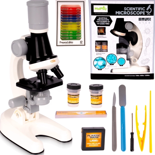 Kinder-Mikroskop mit Zubehör und Präparaten