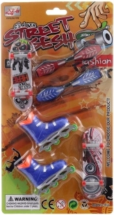 Set aus Finger-Skateboards und Rollschuhen für Kinder