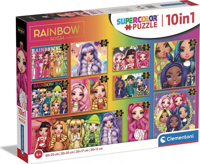 CLEMENTONI Puzzle Rainbow High 10-in-1