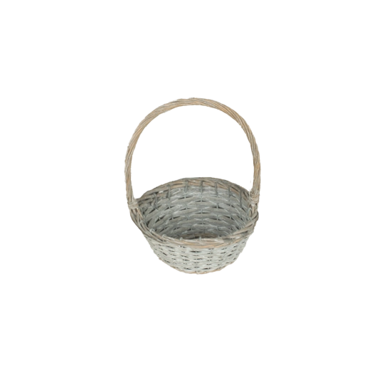 Grauer Weidenkorb mit Henkel 16 × 8 × 24 cm