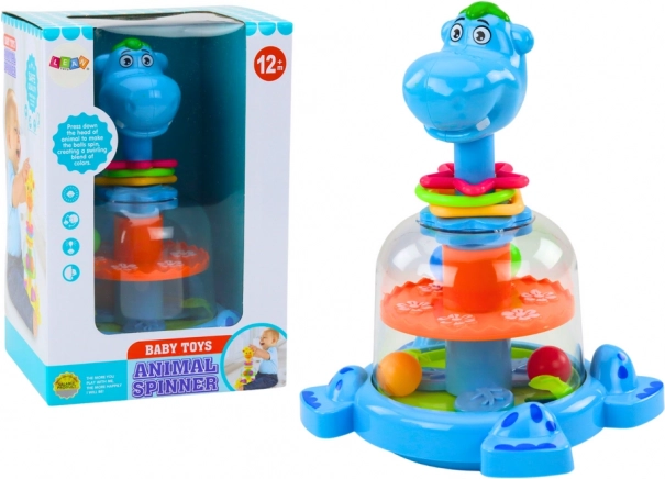 Hippo-Kreisel mit Kugeln für Babys – blau