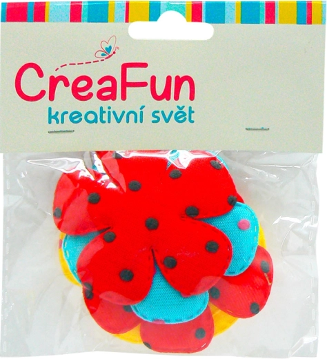 Textilblumen mit Punkten, Set 5 Stk. (5,5 cm) – SPARKYS