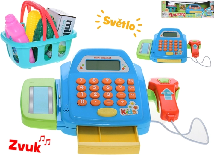 Interaktive Kinderkasse mit Licht und Sound, 26 × 14,5 cm