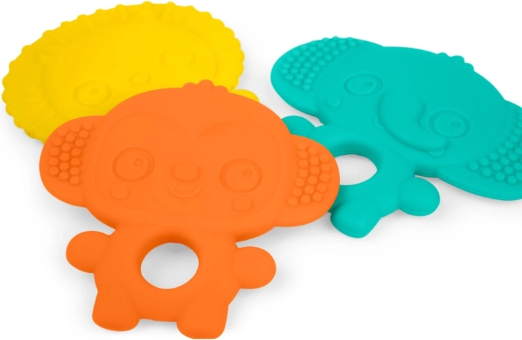 Bright Starts Beißringe Gummy Buddies, Set mit 3 Stück