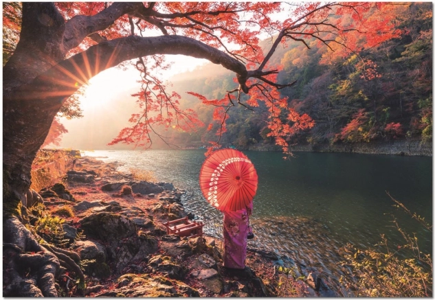 Educa Puzzle Sonnenaufgang am Katsura-Fluss, Japan 1000 Teile