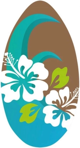 SportX Holz-Skimboard mit Blumenmotiv 96 cm