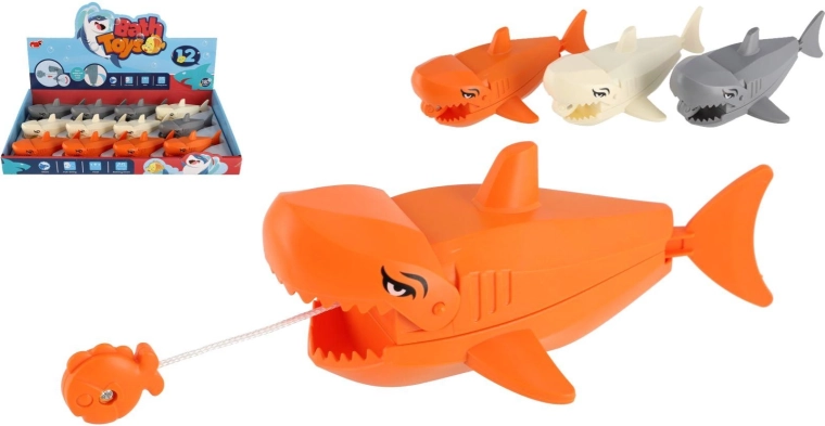 Kunststoff-Hai zum Aufziehen für Wasser 13 × 8 cm, 3 Farben