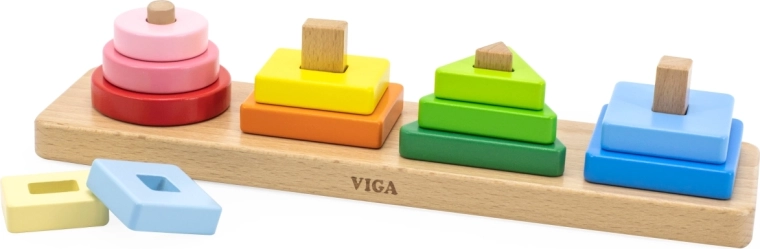 Viga Holz-Steckspiel mit geometrischen Formen