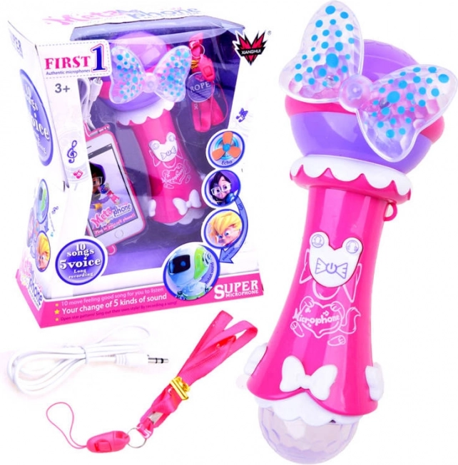 Kinder-Karaoke-Mikrofon mit Aufnahme und MP3 – Rosa