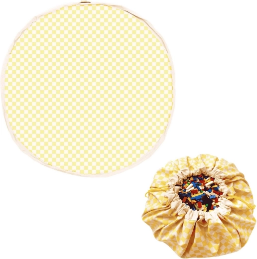 Play and Go Noomad Original Spieldecke und Spielzeugbeutel Vichy Yellow