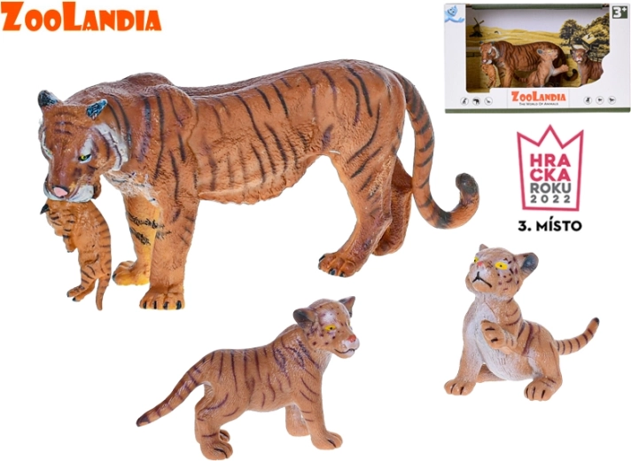Zoolandia Tigermutter mit Jungen – Set aus Kunststofffiguren