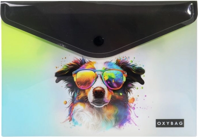 Sichttasche mit Druckknopf A5 Crazy Animals – Hund