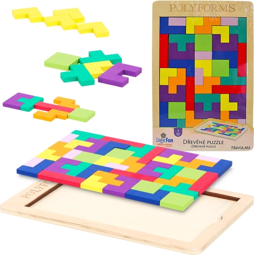 Holzpuzzle – kreatives geometrisches Puzzle für Kinder