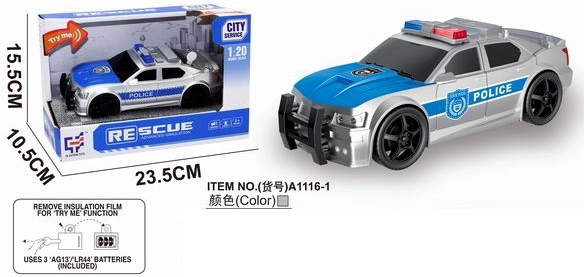 Blaues Polizeiauto 1:20 mit Licht und Sound