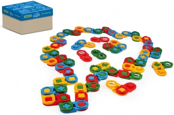 Plastik-Bausteine Domino 64 Stk für Kinder 12m+ Wader