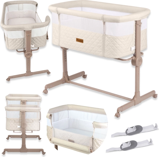 NUKIDO NK-243 Beistellbett mit Matratze für Babys