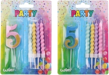 Partyleuchter Nummer 5 mit zusätzlichen Kerzen