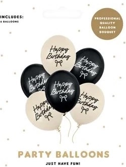 Strong Happy B-day-Luftballons mit Schleifchen, Farbmix, 30 cm