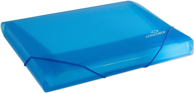 Aktendeckel mit Gummiband A4, transparent blau CONCORDE