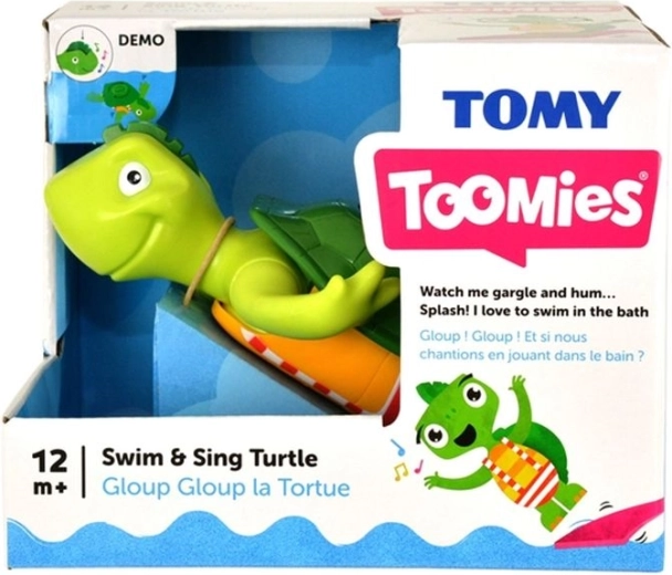 Tomy Toomies Aufzieh-Schildkröte für die Badewanne – singt und schwimmt