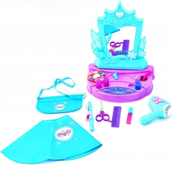 Kinder-Schminktisch mit Spiegel und funktionierendem Föhn