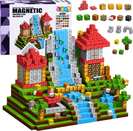 Magnetische Würfel – Pixel-Bausteine mit Rohstoffen, 200 Teile