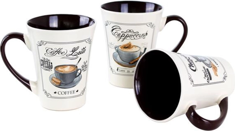 Keramikbecher Toro 300 ml mit Café-Bistro-Motiven