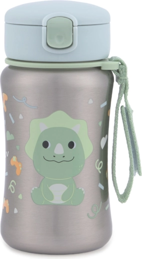 Skip Hop Edelstahl-Trinkflasche mit Strohhalm Besties Squad Dino 350 ml
