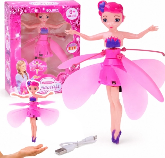 Fliegende Fee – interaktive Puppe mit Handsensor und Licht 19 cm - 1 Stück