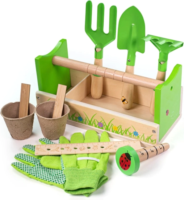 Bigjigs Toys Gartenset in Kiste für Kinder