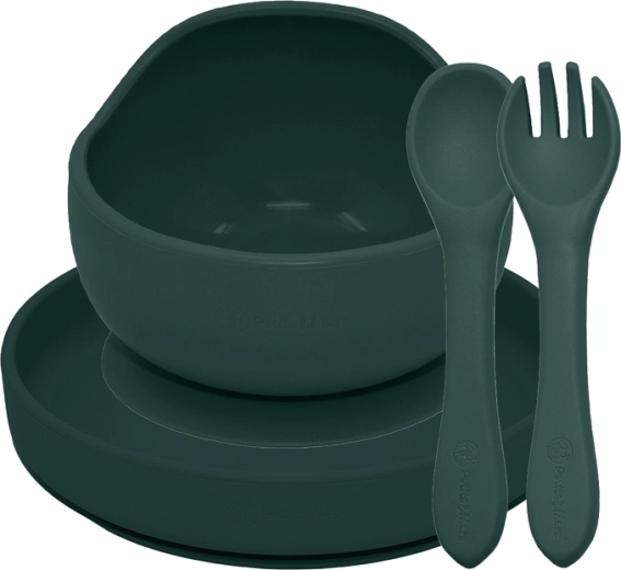 Petite&Mars Silikon-Essset Take&Match, 3 Stk., Misty Green, 6m+