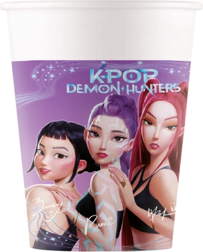 Papierbecher Demon hunters K-POP 200 ml (8 Stk.)