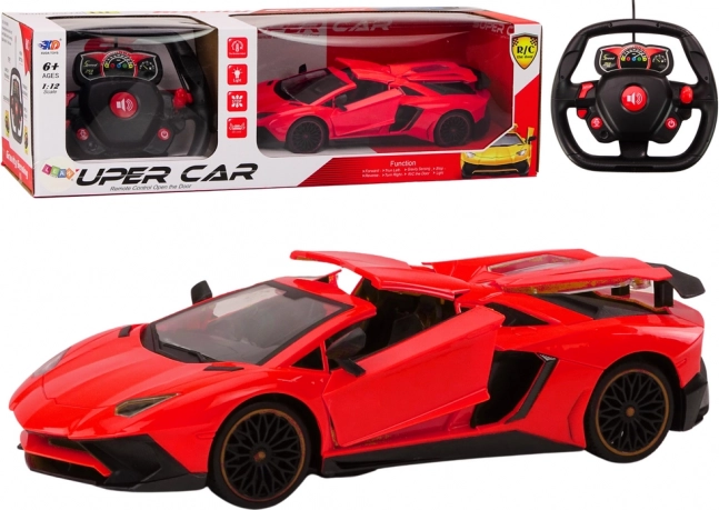 Ferngesteuertes Rennwagen 1:12 mit öffnenden Türen Rot