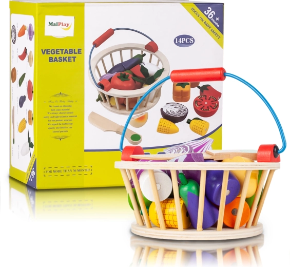 Holzkorb mit Schneidegemüse