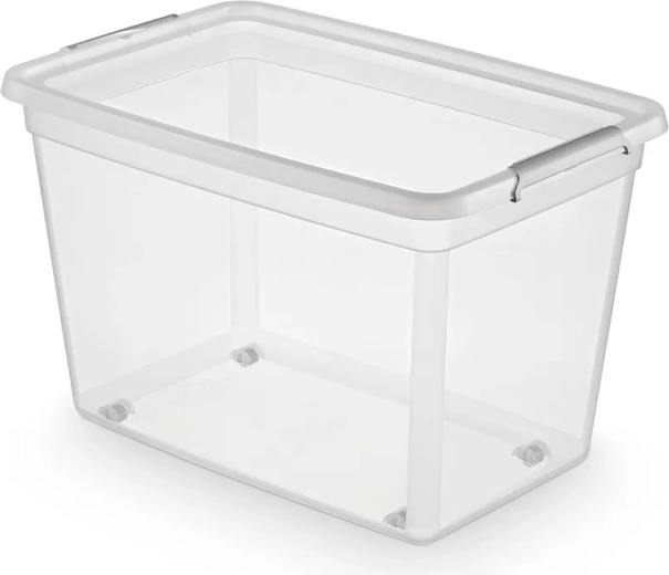 Basestore Aufbewahrungsbox auf Rollen mit Deckel 60 l