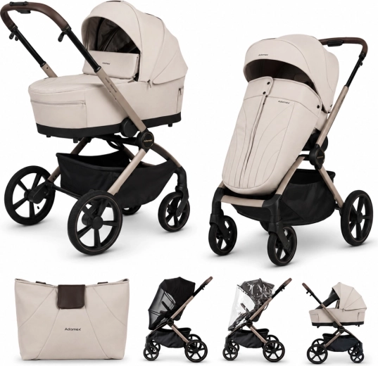 Adamex Kombi-Kinderwagen Como Natura Beige 2in1