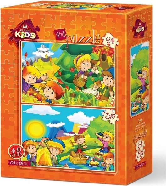 Puzzle Herbst und Frühling 24+35 Teile