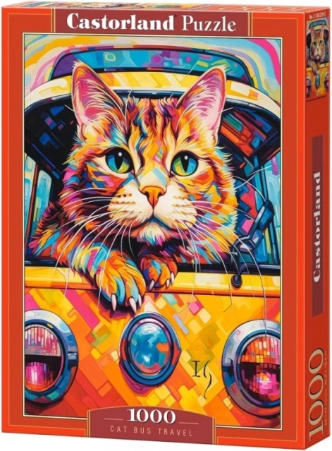 Puzzle 1000 Teile Cat Bus Travel
