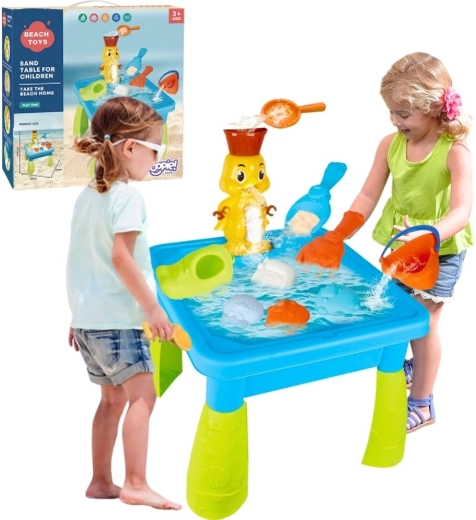 Woopie Wasser- und Sandtisch 2-in-1 mit Entchen und Wasserfall, 9 Zubehörteile