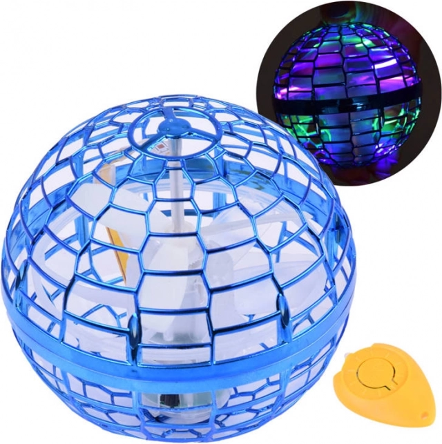 Fliegende UFO-Kugel mit LED und Handsteuerung – Blau