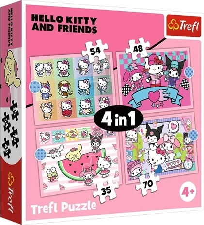 Trefl Puzzle 4 in 1 Süßes Abenteuer – Sanrio Hello Kitty