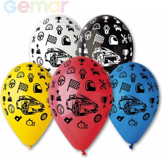 Gemar pastellfarbener Latexballon mit Auto-Aufdruck – 1 Stück