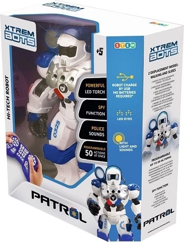 Xtrem Bots Patrol Bot – programmierbarer Polizei-Roboter mit Fernsteuerung
