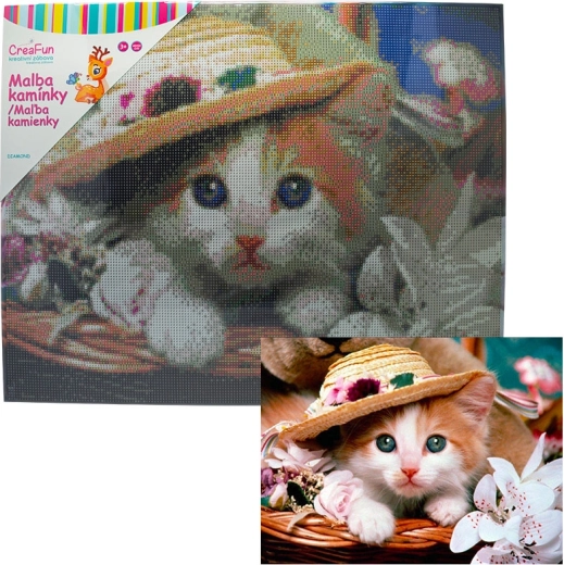 Diamantmalerei – unschuldiges Kätzchen 40 × 50 cm
