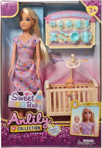 Puppenset mit Baby und Zubehör