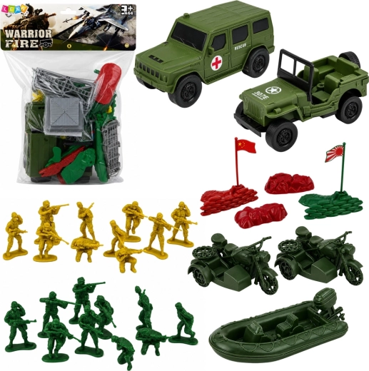 Militär-Spielset mit Soldaten, Fahrzeugen und Basis – 46 Teile