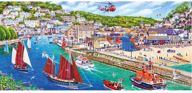 Panorama-Puzzle Hafen Looe von Gibsons, 636 Teile