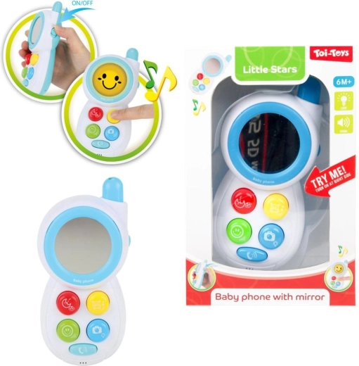 Kinder-Handy mit Spiegel, Licht und Sounds