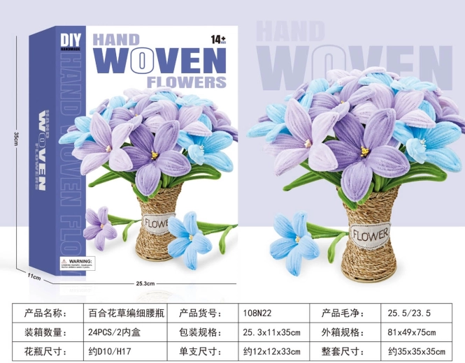 DIY-Kreativset zum Herstellen eines Bouquets aus weichen Blumen – Lilien